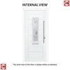 Tortola 1 Urban Style Composite Front Door Set with Murano Green Glass - Shown in Chartwell Green