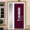 Tortola 1 Urban Style Composite Front Door Set with Single Side Screen - Jet Glass - Shown in Purple Violet