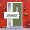 Tortola 1 Urban Style Composite Front Door Set with Single Side Screen - Matrix Glass - Shown in Reed Green