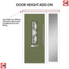 Tortola 1 Urban Style Composite Front Door Set with Single Side Screen - Matrix Glass - Shown in Reed Green
