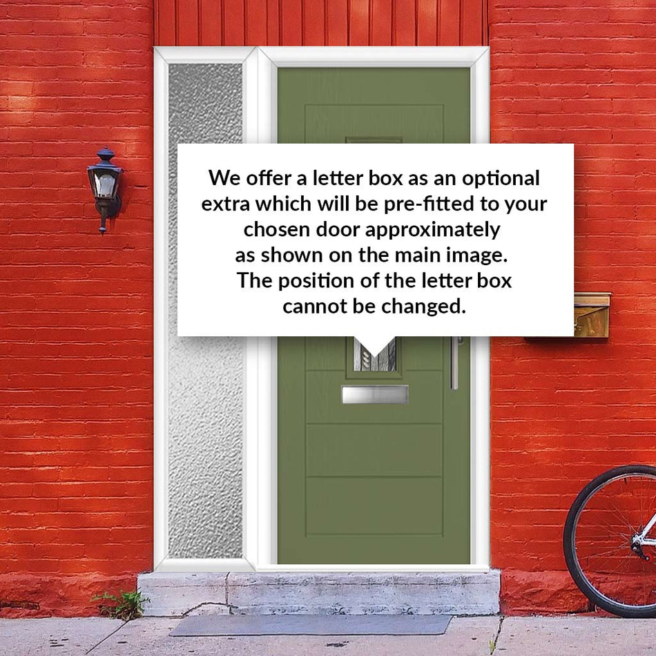 Tortola 1 Urban Style Composite Front Door Set with Single Side Screen - Matrix Glass - Shown in Reed Green