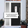 Tortola 1 Urban Style Composite Front Door Set with Single Side Screen - Murano Red Glass - Shown in Black