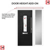 Tortola 1 Urban Style Composite Front Door Set with Single Side Screen - Murano Red Glass - Shown in Black