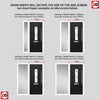 Tortola 1 Urban Style Composite Front Door Set with Single Side Screen - Murano Red Glass - Shown in Black