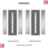 Uracco 1 Urban Style Composite Front Door Set with Double Side Screen - Sandblast Ellie Glass - Shown in Mouse Grey