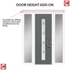 Uracco 1 Urban Style Composite Front Door Set with Double Side Screen - Sandblast Ellie Glass - Shown in Mouse Grey