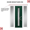 Uracco 1 Urban Style Composite Front Door Set with Double Side Screen - Ice Edge Glass - Shown in Green