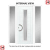 Uracco 1 Urban Style Composite Front Door Set with Double Side Screen - Ice Edge Glass - Shown in Green