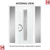 Uracco 1 Urban Style Composite Front Door Set with Double Side Screen - Ice Edge Glass - Shown in Green