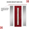 Uracco 1 Urban Style Composite Front Door Set with Double Side Screen - Linear Glass - Shown in Red