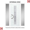 Uracco 1 Urban Style Composite Front Door Set with Double Side Screen - Linear Glass - Shown in Red