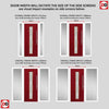 Uracco 1 Urban Style Composite Front Door Set with Double Side Screen - Linear Glass - Shown in Red