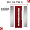 Uracco 1 Urban Style Composite Front Door Set with Double Side Screen - Central Tahoe Blue Glass - Shown in Red