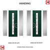 Uracco 1 Urban Style Composite Front Door Set with Double Side Screen - Central Tahoe Green Glass - Shown in Green