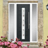 Uracco 1 Urban Style Composite Front Door Set with Double Side Screen - Central Tahoe Red Glass - Shown in Anthracite Grey