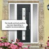 Uracco 1 Urban Style Composite Front Door Set with Double Side Screen - Central Tahoe Red Glass - Shown in Anthracite Grey