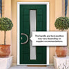 Uracco 1 Urban Style Composite Front Door Set with Ice Edge Glass - Shown in Green