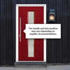 Uracco 1 Urban Style Composite Front Door Set with Linear Glass - Shown in Red