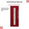 Uracco 1 Urban Style Composite Front Door Set with Linear Glass - Shown in Red