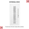 Uracco 1 Urban Style Composite Front Door Set with Linear Glass - Shown in Red
