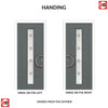 Uracco 1 Urban Style Composite Front Door Set with Sandblast Ellie Glass - Shown in Mouse Grey