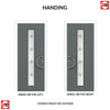 Uracco 1 Urban Style Composite Front Door Set with Sandblast Ellie Glass - Shown in Mouse Grey