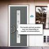 Uracco 1 Urban Style Composite Front Door Set with Sandblast Ellie Glass - Shown in Mouse Grey