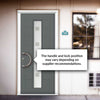 Uracco 1 Urban Style Composite Front Door Set with Sandblast Ellie Glass - Shown in Mouse Grey