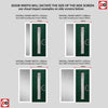 Uracco 1 Urban Style Composite Front Door Set with Single Side Screen - Ice Edge Glass - Shown in Green