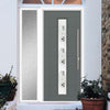 Uracco 1 Urban Style Composite Front Door Set with Single Side Screen - Central Tahoe Black Glass - Shown in Mouse Grey