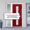 Uracco 1 Urban Style Composite Front Door Set with Single Side Screen - Central Tahoe Blue Glass - Shown in Red