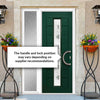 Uracco 1 Urban Style Composite Front Door Set with Single Side Screen - Central Tahoe Green Glass - Shown in Green
