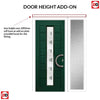 Uracco 1 Urban Style Composite Front Door Set with Single Side Screen - Central Tahoe Green Glass - Shown in Green