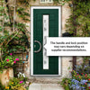 Uracco 1 Urban Style Composite Front Door Set with Central Tahoe Green Glass - Shown in Green
