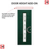 Uracco 1 Urban Style Composite Front Door Set with Central Tahoe Green Glass - Shown in Green