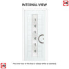 Uracco 1 Urban Style Composite Front Door Set with Central Tahoe Green Glass - Shown in Green