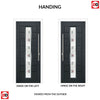 Uracco 1 Urban Style Composite Front Door Set with Central Tahoe Red Glass - Shown in Anthracite Grey