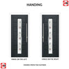 Uracco 1 Urban Style Composite Front Door Set with Central Tahoe Red Glass - Shown in Anthracite Grey