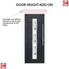 Uracco 1 Urban Style Composite Front Door Set with Central Tahoe Red Glass - Shown in Anthracite Grey