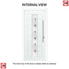 Uracco 1 Urban Style Composite Front Door Set with Central Tahoe Red Glass - Shown in Anthracite Grey