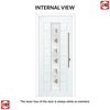 Uracco 1 Urban Style Composite Front Door Set with Central Tahoe Red Glass - Shown in Anthracite Grey