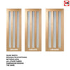 Four Sliding Wardrobe Doors & Frame Kit - Utah Oak Door - Frosted Glass - Prefinished