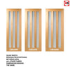 Three Sliding Doors and Frame Kit - Utah 3 Pane Oak Door - Frosted Glass - Unfinished
