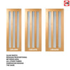 Minimalist Wardrobe Door & Frame Kit - Two Utah Oak Doors - Frosted Glass - Unfinished