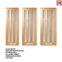Minimalist Wardrobe Door & Frame Kit - Two Utah Oak Doors - Frosted Glass - Prefinished 