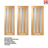 Minimalist Wardrobe Door & Frame Kit - Three Utah 3 Pane Oak Doors - Frosted Glass - Prefinished 