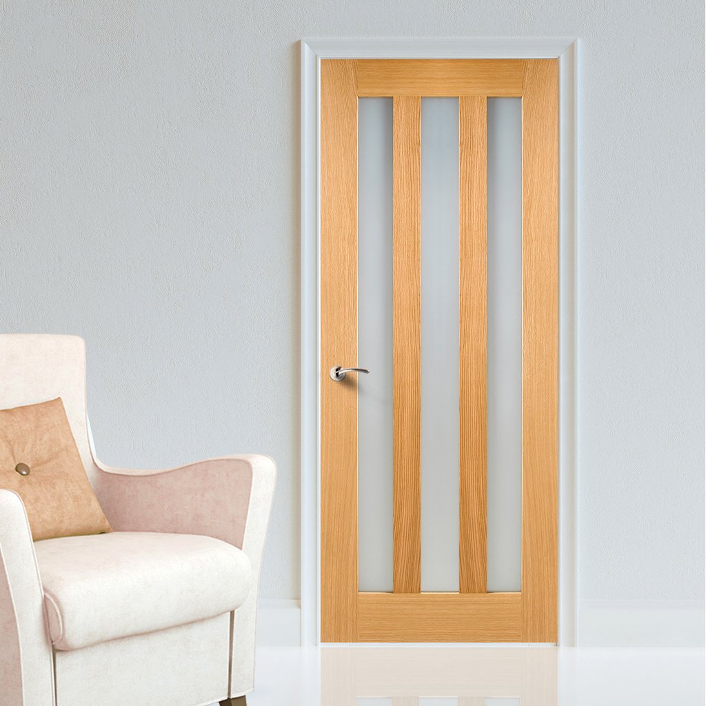 Bespoke Utah Oak Door - Frosted Glass