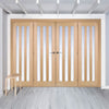 ThruEasi Room Divider - Utah 3 Pane Oak Frosted Glass Prefinished Double Doors with Double Sides