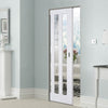 Utah Panel Absolute Evokit Single Pocket Doors - White Primed - Clear Glass