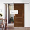 Single Sliding Door & Wall Track - Valencia Prefinished Walnut Door